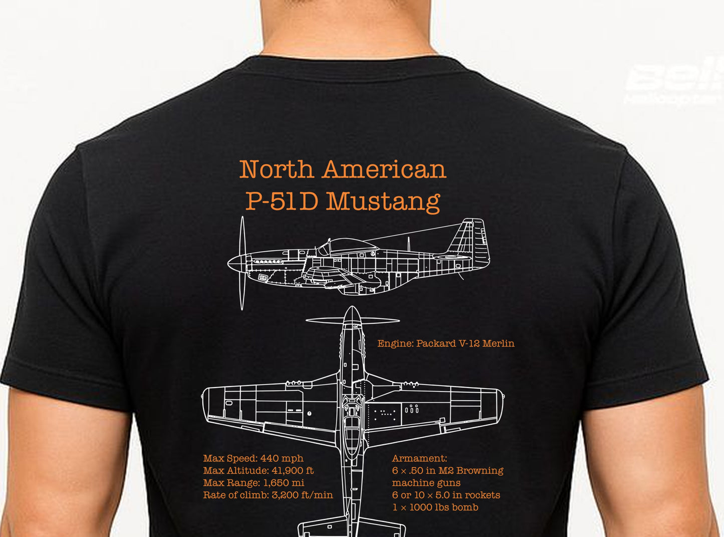 Camiseta Premium P-51 Mustang A5C